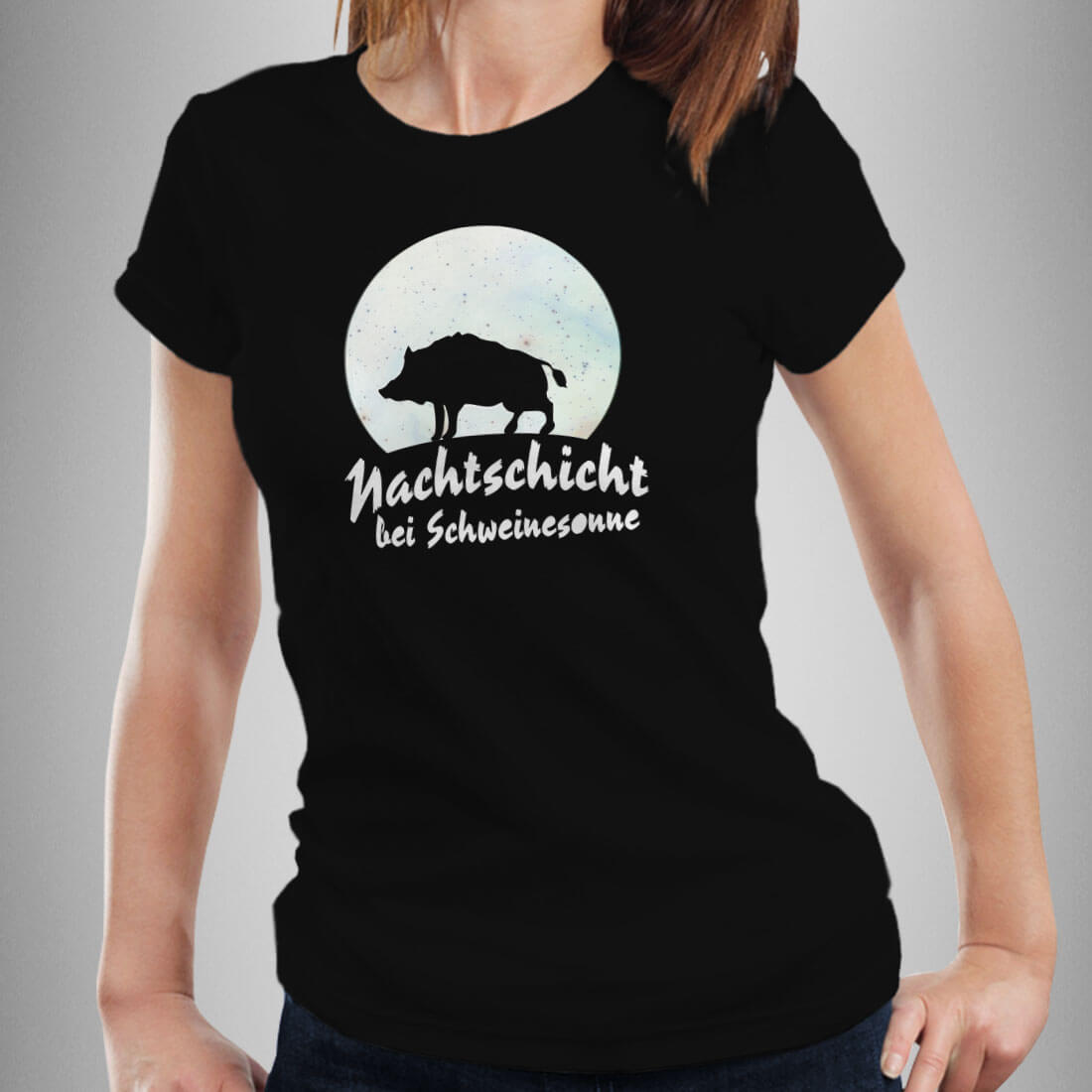 Nachtschicht bei Schweinesonne Jager jagd fun revier Wild TShirt bis XXL WTD026
