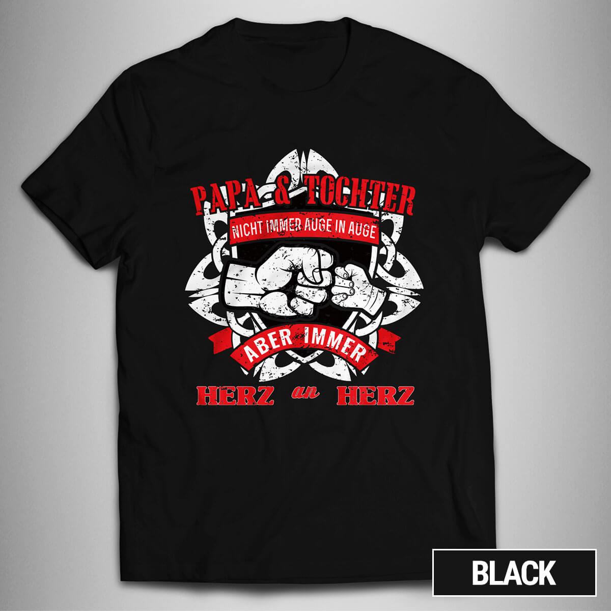 Papa und Tochter immer Herz an Herz TSHIRT Vater Dad Geburtstag Geschenkidee TD262